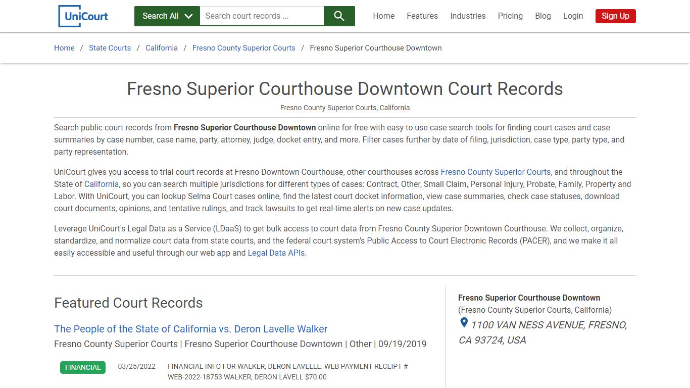 Fresno Superior Courthouse Downtown Court Records